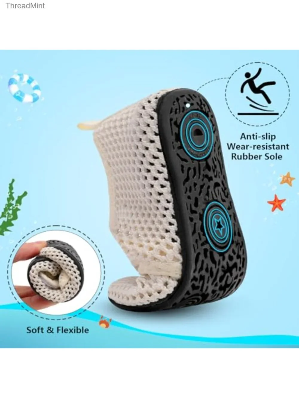 Kids Water Shoes Quick Dry Non Slip Barefoot Aqua Shoes for Boys Girls